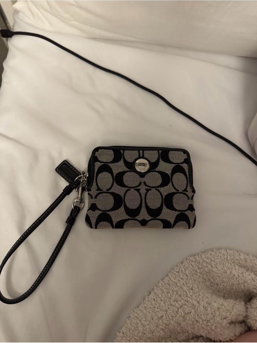 Coach Black and grey Signature Wristlet